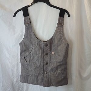 Capp3l Snowboard Streetwear Vest Zips‎ To Pants Button-Up Elastic Shoulders